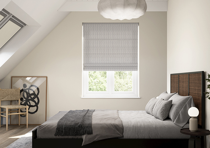 Emily Bond Oscar Stripe, Indigo - Roman Blind - Image 3